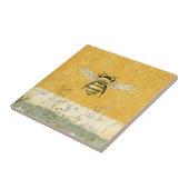 Vintage Honigbiene Wildblumengarten (3) Fliese (Seite)
