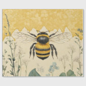 Vintage Honigbiene Wildblumengarten (5) Geschenkpapier (Flach)