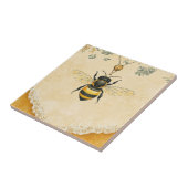 Vintage Honigbiene Wildblumengarten (7) Fliese (Seite)