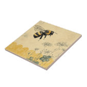 Vintage-Honigbiene-Wildblumengarten (8) Fliese (Seite)