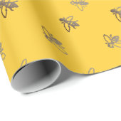 Vintage Honigbienen Französisch Provenzalgelb Geschenkpapier (Rolleneckpunkt)