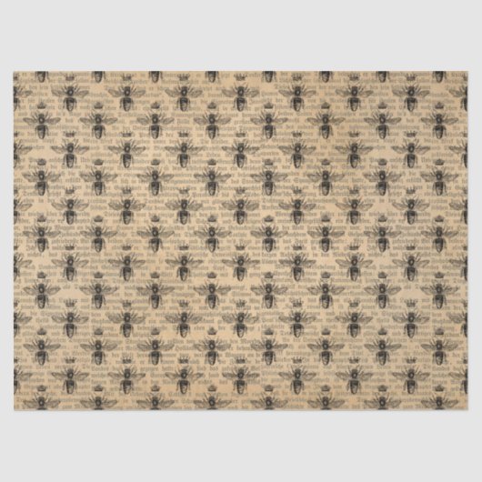 Vintage Honigbienen-Serie, Design 4 - Gewebepapier Seidenpapier (Vorderseite)