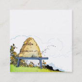 Vintage Honigbienen und Bienenstock Custom Square Quadratische Visitenkarte (Rückseite)