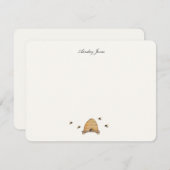 Vintage Honigbienen und Personalisierte Bienenstoc Dankeskarte (Vorne/Hinten)