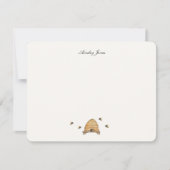 Vintage Honigbienen und Personalisierte Bienenstoc Dankeskarte (Vorderseite)