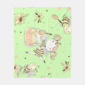 Vintage Honigbienendekor Fleecedecke (Vorderseite)