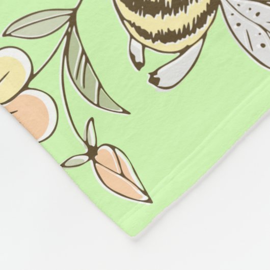 Vintage Honigbienendekor Fleecedecke (Ecke)