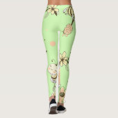 Vintage Honigbienendekor Leggings (Rückseite)