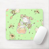 Vintage Honigbienendekor Mousepad (Mit Mouse)