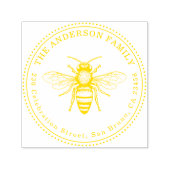 Vintage Honigbienenfamilie Runde Rücksendeadresse Permastempel (Design)