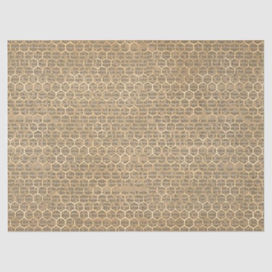 Vintage Honigbienenreihe Design 1 Gewebepapier Seidenpapier (Vorderseite)