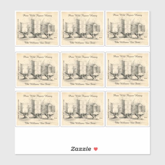 Vintage Honigbienenvölker Aufkleber (Blatt)