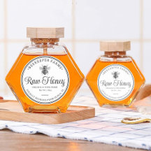 Vintage-Honigglas-Etikett Bienenimkerei Rund Aufkl