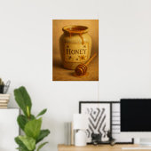 Vintage Honigglas Poster | Rustikale Farmhouse Kun (Heimbüro)