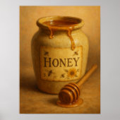 Vintage Honigglas Poster | Rustikale Farmhouse Kun (Vorne)