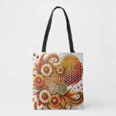 Vintage Honigwabe und Sonnenblumenbeutel Tasche (Vorderseite)