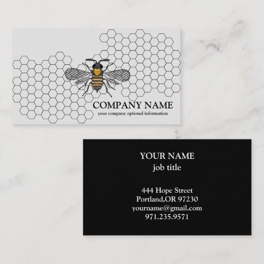 Vintage Honigwabenkraut-BieneKeeper Honigapairist Visitenkarte (Vorne/Hinten)