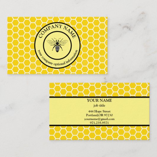 Vintage Honigwabenkraut-BieneKeeper Honigapairist Visitenkarte (Vorne/Hinten)