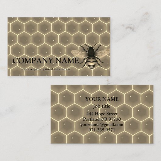 Vintage Honigwabenkraut-BieneKeeper Honigapairist Visitenkarte (Vorne/Hinten)