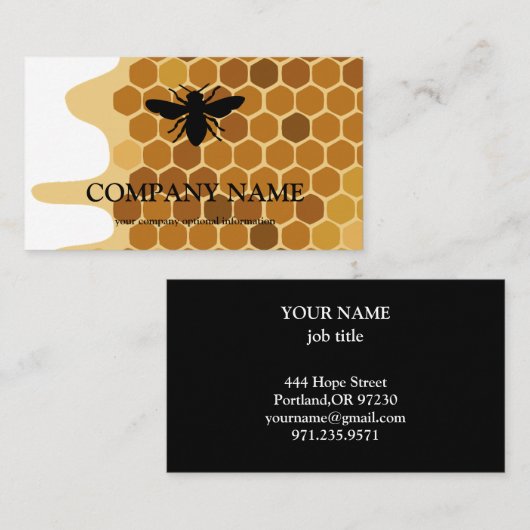 Vintage Honigwabenkraut-BieneKeeper Honigapairist Visitenkarte (Vorne/Hinten)