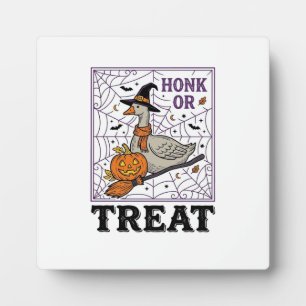 Vintage Honk Or Treat Hexen-Gans Halloween-Shirt_ Fotoplatte