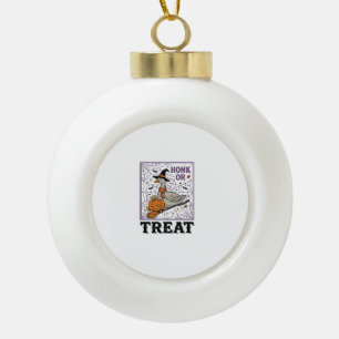 Vintage Honk Or Treat Hexen-Gans Halloween-Shirt_ Keramik Kugel-Ornament