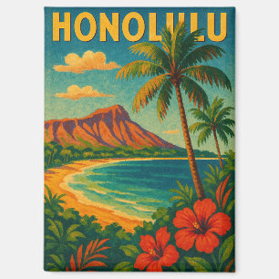 Vintage Honolulu Oahu Hawaii Strand Hawaii Reise Magnet