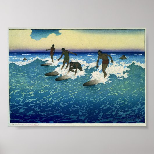 Vintage Honolulu Surfers von Charles Bartlett Poster (Vorne)