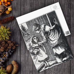 Vintage Hood Mütter warnen Postkarte