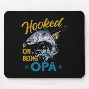 Vintage Hooked On Being Opa Lustiger Angel-Väter Mousepad
