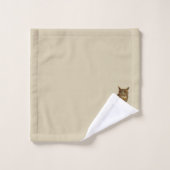 Vintage Horned Owl Monogram Beige Badhandtuch Set (Waschlappen)