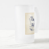 VINTAGE HORNSCHAFE MATTGLAS BIERGLAS (VorderseiteRechts)