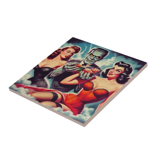 Vintage Horror-Buttone Fliese (Seite)