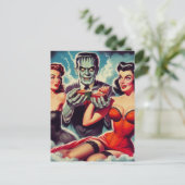 Vintage Horror-Buttone Postkarte (Stehend Vorderseite)