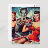 Vintage Horror-Buttone Postkarte (Vorne/Hinten)