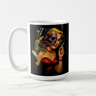 Vintage-Horror-Comic-Art – Femme Fatale Skelett  Kaffeetasse
