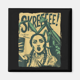 Vintage-Horror-Comic-Monster-Selfie Retro-Hallowee Magnet
