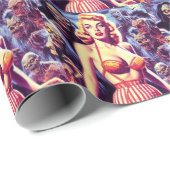 Vintage Horror Geschenkpapier (Rolleneckpunkt)