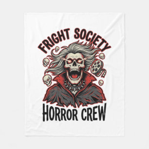 Vintage-Horror-Shirt Fright Society Totenkopf-Desi Fleecedecke