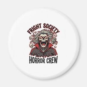 Vintage-Horror-Shirt Fright Society Totenkopf-Desi Magnet