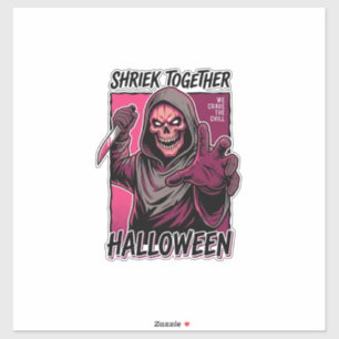Vintage-Horror-Shirt mit graviertem Slasher-Hallow Aufkleber