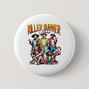 Vintage-Horror-Sommer-Vibes Lustiges Halloween Som Button