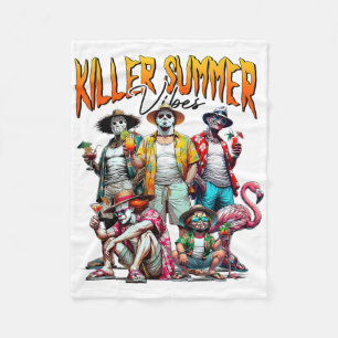 Vintage-Horror-Sommer-Vibes Lustiges Halloween Som Fleecedecke