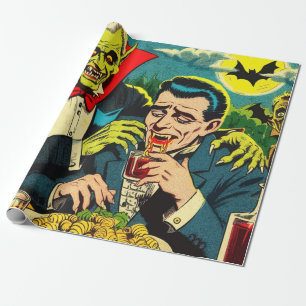 Vintage-Horror-Vampir-Comics Geschenkpapier