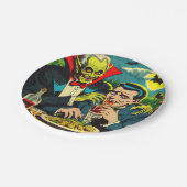 Vintage-Horror-Vampir-Comics Pappteller (Schrägansicht)