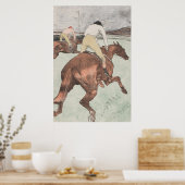 Vintage Horse Race Sketch Art Drawing Poster (Küche)