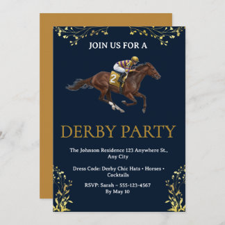 Vintage Horse Racing Derby Party Invitation 2026 Einladung