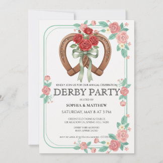 Vintage Horse Racing Derby Party Invitation 2026 Einladung