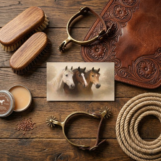 Vintage Horseback Riding Equestrian Business Card Visitenkarte