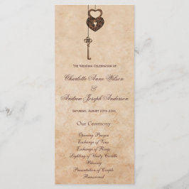 Vintage Hörsperre und Schlüsselhochzeit Programm